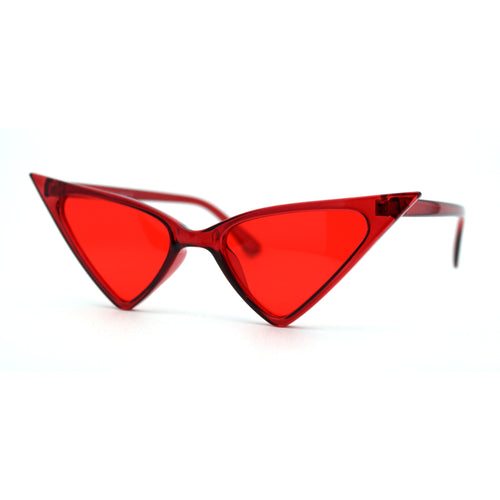 Womens High Point Sharp Triangle Thin Plastic Cat Eye Sunglasses