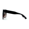 Large Rectangular Horned Boyfriend Style Inset Lens Sunglasses