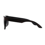 Kush Brushed Plastic Wood Grain Iconic Horn Rim Sunglasses