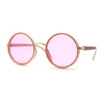 Double Rim Glitter Arm Wizard Circle Lens Round Sunglasses