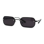 Luxe Rimless Narror Rectangle Pimp Rapper Sunglasses