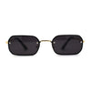 Luxe Rimless Narror Rectangle Pimp Rapper Sunglasses