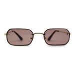 Luxe Rimless Narror Rectangle Pimp Rapper Sunglasses