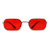 Luxe Rimless Narror Rectangle Pimp Rapper Sunglasses