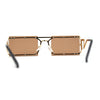 Funky Rimless Lightening Bolt Arm Metal Rectangle Sunglasses