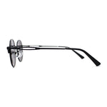 Revolver Hand Gun Emblem 90s Round Oval Metal Rim Sunglasses