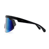 Kush 80s Retro Color Mirror Large Sport Half Rim Shield Sunglasses