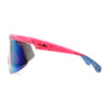 Kush 80s Retro Color Mirror Large Sport Half Rim Shield Sunglasses