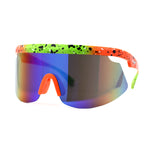 Kush 80s Retro Color Mirror Large Sport Half Rim Shield Sunglasses