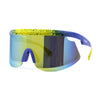 Kush 80s Retro Color Mirror Large Sport Half Rim Shield Sunglasses