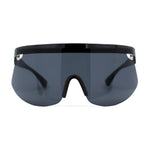 Kush 80s Paint Splatter Sport Half Rim Shield Sunglasses