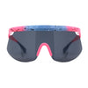 Kush 80s Paint Splatter Sport Half Rim Shield Sunglasses