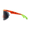 Kush 80s Paint Splatter Sport Half Rim Shield Sunglasses