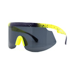 Kush 80s Paint Splatter Sport Half Rim Shield Sunglasses