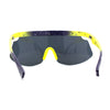 Kush 80s Paint Splatter Sport Half Rim Shield Sunglasses