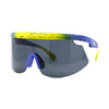 Kush 80s Paint Splatter Sport Half Rim Shield Sunglasses