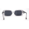 Mod Narrow Rectangular Plastic Retro Sunglasses
