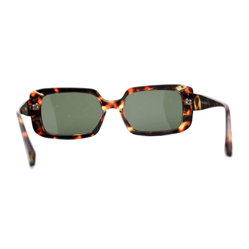 Mod Narrow Rectangular Plastic Retro Sunglasses