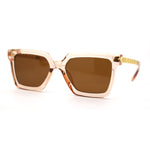 Arrow Metal Chain Arm Large Horned Chic Fashion Sunglasses