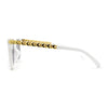 Arrow Metal Chain Arm Large Horned Chic Fashion Sunglasses