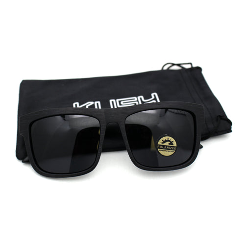 Premium Kush Polarized Woodgrain Horn Rim Sunglasses