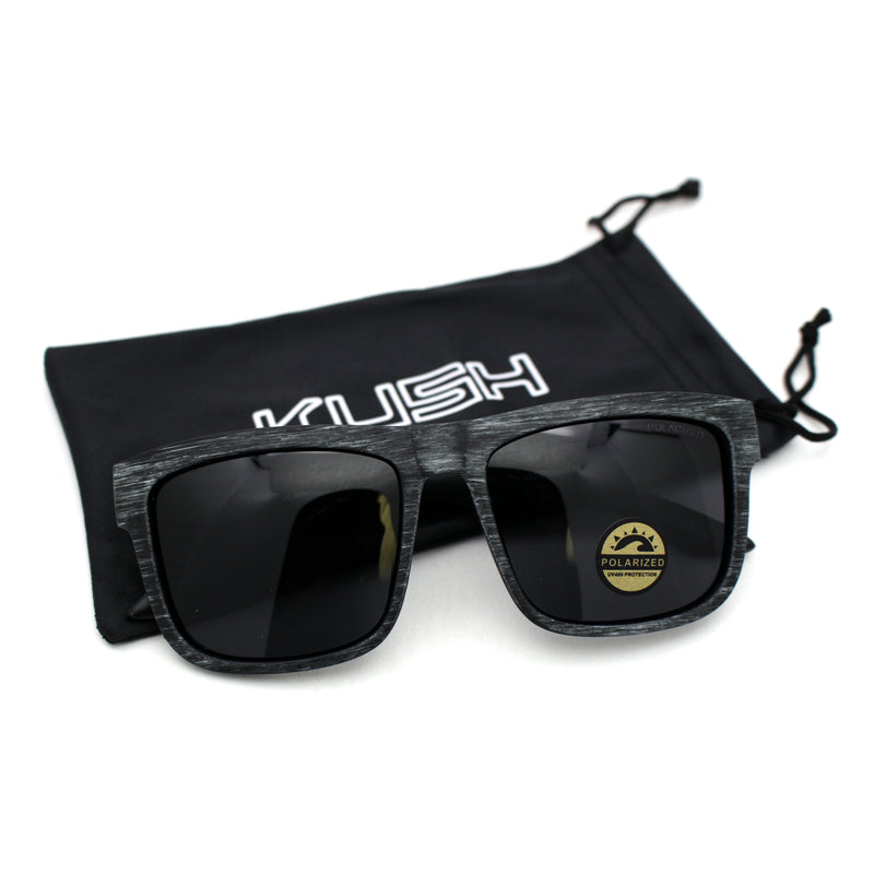 Premium Kush Polarized Woodgrain Horn Rim Sunglasses