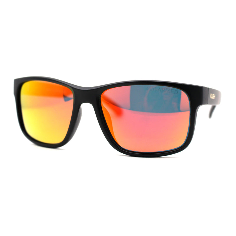 Premium Kush Polarized Sport Horn Rim Color Mirror Sunglasses