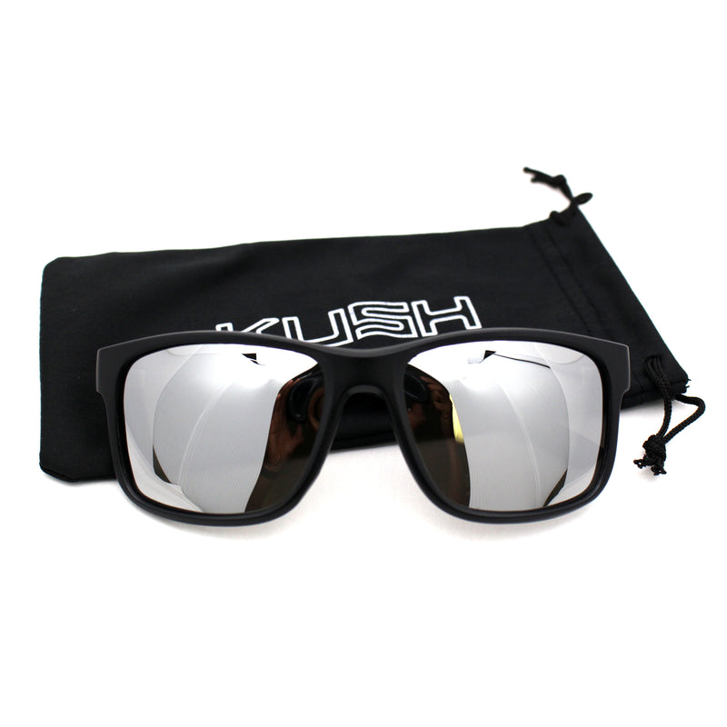 Premium Kush Polarized Sport Horn Rim Color Mirror Sunglasses