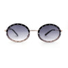 Pimp Rhinestone Frame Oval Rimless Metal Rim Sunglasses