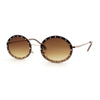 Pimp Rhinestone Frame Oval Rimless Metal Rim Sunglasses