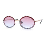 Pimp Rhinestone Frame Oval Rimless Metal Rim Sunglasses