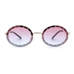 Pimp Rhinestone Frame Oval Rimless Metal Rim Sunglasses