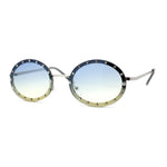 Pimp Rhinestone Frame Oval Rimless Metal Rim Sunglasses