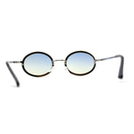 Pimp Rhinestone Frame Oval Rimless Metal Rim Sunglasses