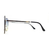 Large Shield Racer Rimless Metal Stud Trim Sunglasses