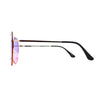 Large Shield Racer Rimless Metal Stud Trim Sunglasses