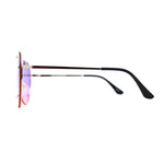 Large Shield Racer Rimless Metal Stud Trim Sunglasses