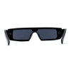 Womens Mod Flat Top Narrow Shield Exposed Side Lens Sunglasses