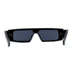 Womens Mod Flat Top Narrow Shield Exposed Side Lens Sunglasses