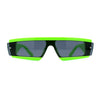 Womens Mod Flat Top Narrow Shield Exposed Side Lens Sunglasses