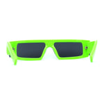 Womens Mod Flat Top Narrow Shield Exposed Side Lens Sunglasses