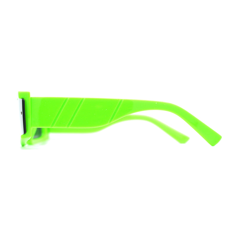 Womens Mod Flat Top Narrow Shield Exposed Side Lens Sunglasses
