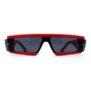 Womens Mod Flat Top Narrow Shield Exposed Side Lens Sunglasses