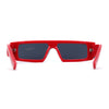 Womens Mod Flat Top Narrow Shield Exposed Side Lens Sunglasses
