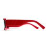 Womens Mod Flat Top Narrow Shield Exposed Side Lens Sunglasses