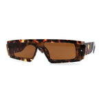 Womens Mod Flat Top Narrow Shield Exposed Side Lens Sunglasses