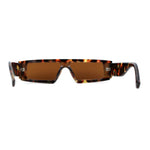 Womens Mod Flat Top Narrow Shield Exposed Side Lens Sunglasses