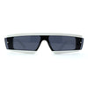 Womens Mod Flat Top Narrow Shield Exposed Side Lens Sunglasses