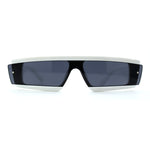 Womens Mod Flat Top Narrow Shield Exposed Side Lens Sunglasses