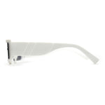 Womens Mod Flat Top Narrow Shield Exposed Side Lens Sunglasses